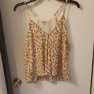 FREE W/ ANY PURCHASE Camellia Floral Camisole Top - Beige and Orange